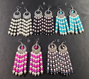 Charm dangle earrings best friend gift huggie hoop earrings moms birthday gift  - Picture 1 of 11