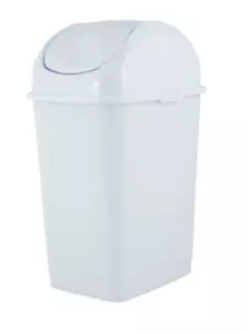 Superio 4.5 Gal Small Plastic Trash Can with Swing Top Lid – White - Picture 1 of 7