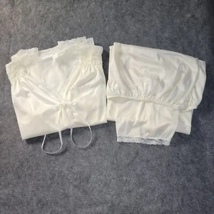 Vintage Damen weiß 100 % Nylon Schlafset PJ Small 8-10 Sears - Bild 1 von 12