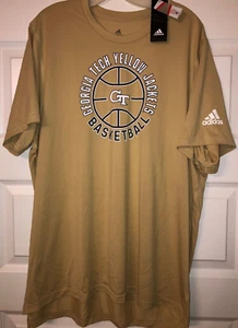 Gold Adidas Georgia Tech Yellow Jackets basketball shirt 2XL new with tags - Picture 1 of 1