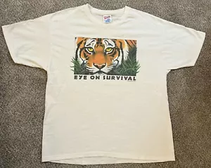 Vintage Human I Tees Bengal Tiger T Shirt XL 1993 Eye On Survival Endangered - Picture 1 of 5