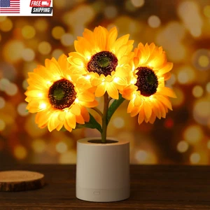 Sunflower Gifts for Women-Sunflowers Flower Lamp Night Light for Bedroom Decor,M - Picture 1 of 8