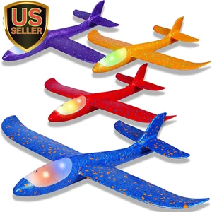 4 Pack LED Light Airplane Toys-17.5" Large Throwing Foam Plane-2 Flight Modes... - Picture 1 of 1