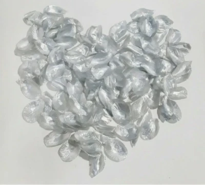 130 Piezas Plata Seda Flor Rosa Pétalos Artificiales Boda Fiesta Decoración Proyecto Foto 1 de 2