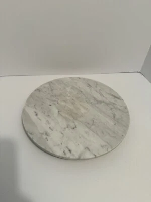 Carraraline Marble 12” Lazy Susan Catco Made in Italy - Image 1 of 4