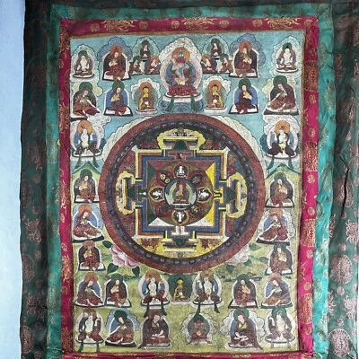 Лама мандала большой Тхангка Восточной Азии Тибет буддизм Будда 23 «x 32» - Изображение 1 из 4