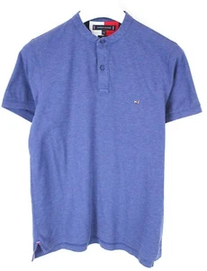 TOMMY HILFIGER Slim Fit T-Shirt Men's MEDIUM Melange Band Short Sleeve Blue - Picture 1 of 6