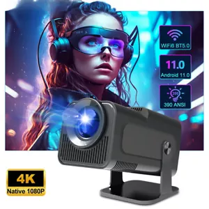 4K Native 1080P Android 11 Projectors Dual Wifi6 BT5.0 Cinema Outdoor Portable 1 - Picture 1 of 24