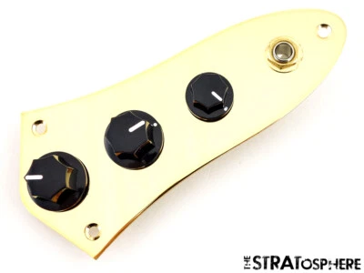 *NUEVA PLACA DE CONTROL CARGADA para Ollas de Bajo Fender Jazz, Placa, Cableado y Jack DORADO Foto 1 de 2