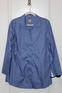 Chico’s Women’s Wrinkle-Resistant Button Front Blouse – Size 2 (US 14) – Blue - Picture 1 of 10