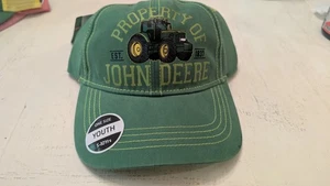 Property of JOHN DEERE Youth Hat Ball Cap ADJUSTABLE Green Relaxed Fit Tractor - Picture 1 of 2