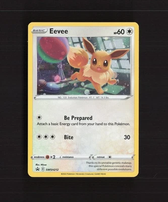 Eevee SWSH212 Sword & Shield Black Star Promo Holo SWIRL Pokemon Card LP+ - Image 1 of 4