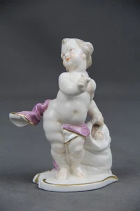 Nymphenburg Porzellan Figur Gott Saturn Putto farbig bemalt Bustelli - Bild 1 von 9