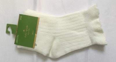 Kate Spade NY Pantalón Calcetines~Volantes Tobillo~Costilla Fina~Marfil~Mezcla Algodón~NUEVO CON ETIQUETAS Foto 1 de 4