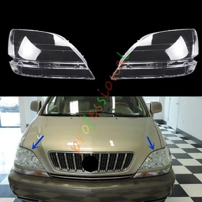 For Lexus RX300 1999-2003 Both Side Headlight Clear Lens Cover Replace + Sealant - Image 1 of 4