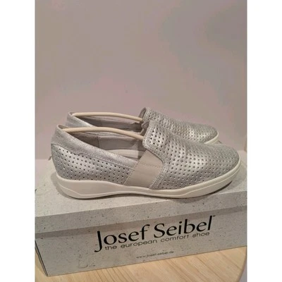 Zapatillas informales Josef Seibel plateadas de cuero perforado sin cordones para mujer 6-6,5 EU37 Foto 1 de 4
