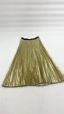 Falda Pinko Mujer Pequeña Metálica Dorada Susie Plisada Lúrex Plisada Hecha en Italia Foto 1 de 4