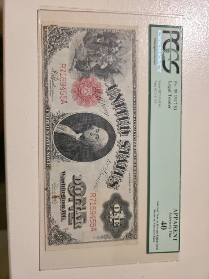1917 US $1 Bill PCGS Extremely Fine 40 - Image 1 of 1