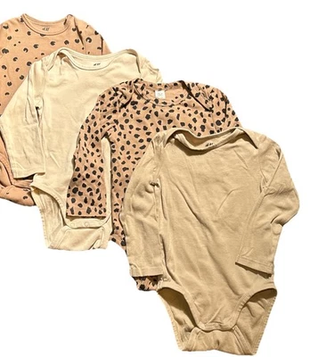 H&M Color Algodón Orgánico Manga Larga Lote de 4 Piezas Talla 18 Meses Beige Foto 1 de 4