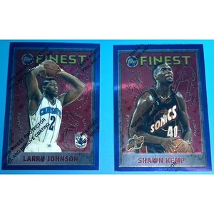 1994-95 Topps Finest Lot (2) Larry Johnson #233 Shawn Kemp #159 NM KOSTENLOSER VERSAND - Bild 1 von 4