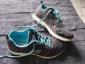 Skechers Womens 8.5 Shoes Flex Appeal 2.0 12753 Gray Running Sneakers Walking - Picture 1 of 9