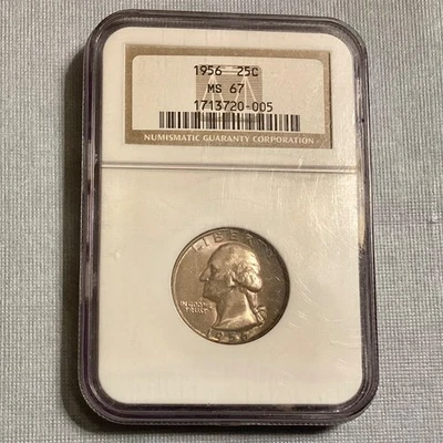 1956 Washington Quarter - Mint State UNC  - NGC MS 67 - Image 1 of 4
