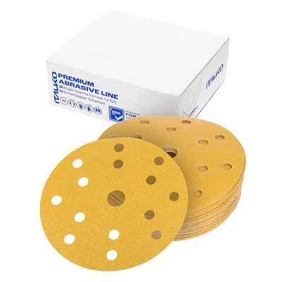 ITALKO Discos de lija excéntricos 150 mm 15 agujeros excéntricos papel de lija velcro granos P80-P800