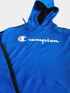 champion Performance sweatshirt hoodie spellout Size 2XL Blue - Picture 1 of 10