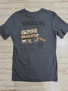 Magellan Outdoor T-Shirt Herren Größe M grau Angeln Grafik Freizeit Tee - Bild 1 von 6
