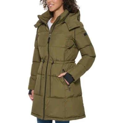 DKNY Ladies' Women’s Long Puffer Jacket Coat Lightweight Breathable Insulation.. - Image 1 of 4