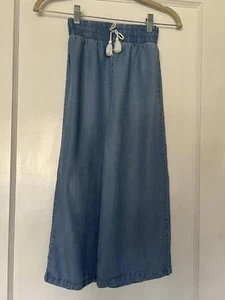 Carter’s girls size 8 Wide Leg Denim Pants with Drawstring Waist - Picture 1 of 5
