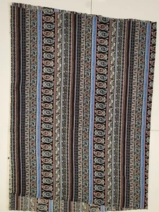 Bohemian Stripes Paisley Floral Polyester Blend 1 Yard - Picture 1 of 3