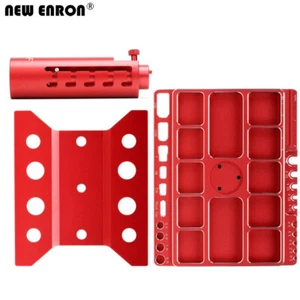 Multifunctional Rotation Repair Station Work Stand Red For RC 1/8 1/10 Crawler - Picture 1 of 12