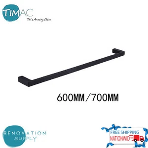 🔥BRAND NEW SQUARE 600MM/700MM SINGLE BLACK TOWEL RAIL - Picture 1 of 3