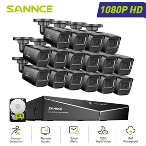 SANNCE 16CH DVR 1080P Outdoor CCTV Security Camera System IR Night AI Detection - Picture 1 of 24