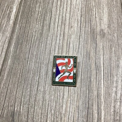 Vintage 1996 Atlanta Olympic Games 4th Of July Running Flag Pin Limited Edition - Image 1 of 4