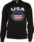 USA Flag Shield Olive Branches Patriotic Americana Pride Long Sleeve Thermal