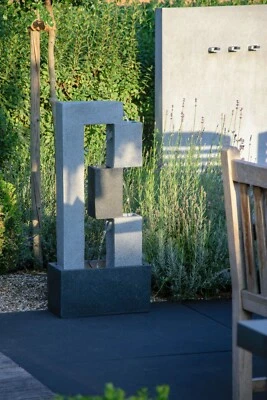 Gartenbrunnen 3-Stufig Springbrunnen Wasserfall Zierbrunnen LED Wasserspiel - Bild 1 von 4