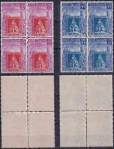 1951 ITALIA REPUBBLICA FRANCOBOLLO TOSCANA NR.653/654 SERIE IN QUARTINE MNH** - Picture 1 of 1