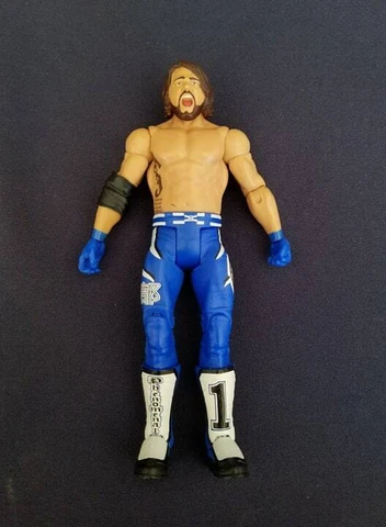2011 Mattel WWE AJ STYLES 6.75" Action Figure Wrestler Toy Blue Pants Cover
