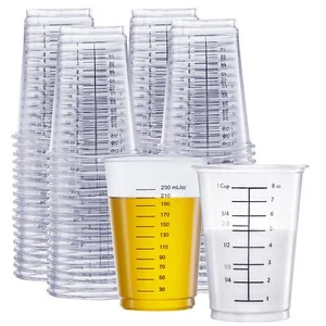 50 Count 10 oz. Multipurpose Disposable Plastic Measuring Cups, Baking, Cooking - Picture 1 of 7