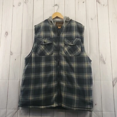 Chaleco polar Roper para hombre grande multicolor a cuadros cremallera capucha sin mangas cremallera completa Foto 1 de 4