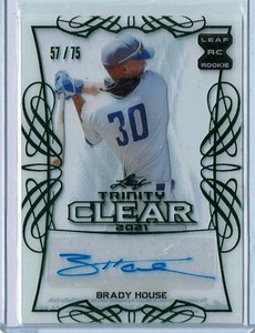 BRADY HOUSE - 2021 Leaf Trinity Clear Green Auto RC #CA-BH1 57/75 - Nats #5