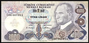 Turkey 1000 , 1.000 Lira 1978 * ATATURK *** P 191 Serie : C 06 *** - Picture 1 of 2