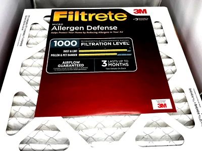 Pack of 6 3M Filtrete 14x14x1 Micro Allergen Defense 1000 Filtration Filters - Image 1 of 3