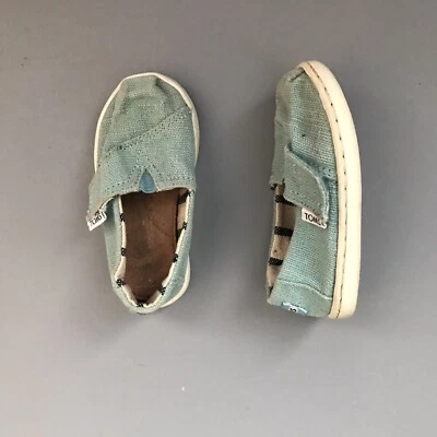 Zapato sin cordones TOMS Tiny Alpargata de lona texturizada azul 5 Foto 1 de 4