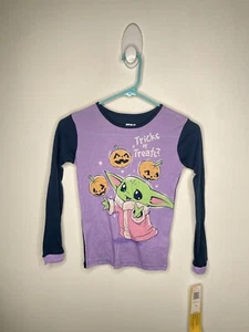 Star Wars Baby Yoda Pajama Top Girls Size 10 Halloween Long Sleeve Gogru - Picture 1 of 4