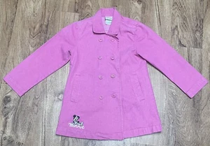 VTG Girl’s Disney Store Pink Minnie Mouse Button Up Jacket Pea Coat Size 6 Small - Picture 1 of 12