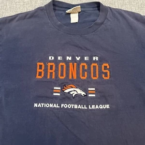 Vintage Denver Broncos Shirt XL Lee Sport 90s NFL Embroidered Navy Football - Picture 1 of 15