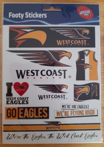 AFL West Coast Eagles Team Logo Sticker Sheet - Picture 1 of 4